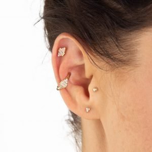Alternative view of Set of 3 Gold Plated Audrey Earrings
