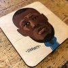 A Stormzy wooden coaster