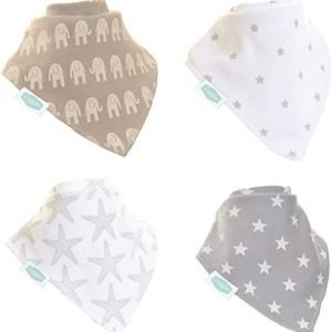 Grey and White Bib Set.
