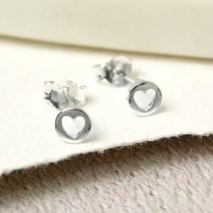 Heart Cut Out Sterling Silver Earrings