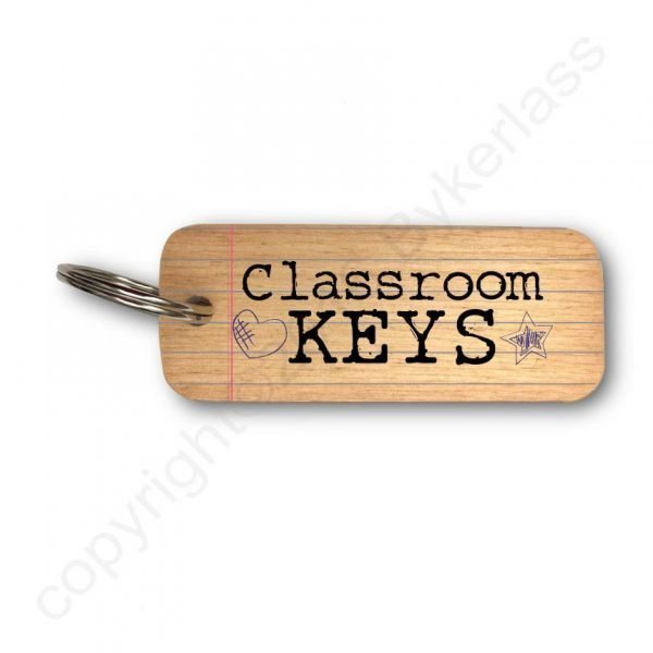 Classroom Keys Wooden Key Ring