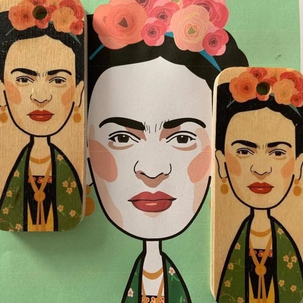 Frida Kahlo Wooden Key Ring