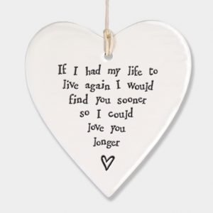 Alternative view of If I had my life again Hanging Heart