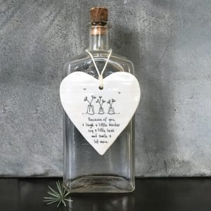 Alternative view of Because Of You Hanging Heart