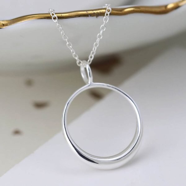 Sterling Silver Circle Pendant Necklace