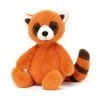 Cute cuddly toy from Jellycat. A red panda with a bushy red and black stripey tail and cute ears