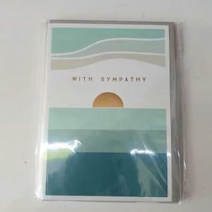 With Sympathy card with a gold foiled setting sun