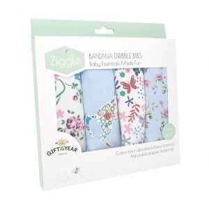 boxed set of 4 soft cotton dribble bibs