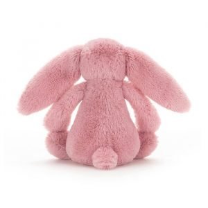 Small Bashful Tulip bunny from Jellycat. A cute bunny rabbit cuddly toy with huge ears in tulip pink. Suitable from birth, a lovely gift for a new born baby,