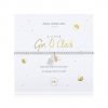 A beautiful silver plated elasticated bracelet that fits any size, with silver plated beads and a gorgeous gin bottle charm. Presented on a white card with the words "wear this charm for all to see it's always tine for a G&T". From the A Little range by Joma Jewellery