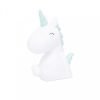 A cute LED light which is shaped like a unicorn with pastel colour body horn and mane.