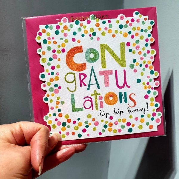 Glittery spotty congratulations card