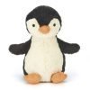 A cute cuddly penguin with a yellow beak and matching feet