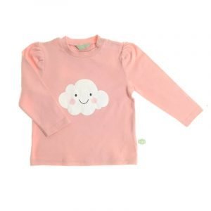 A pink long sleeved child's t shirt with a cute cloud on the front. From the Rosie Cloud gift set
