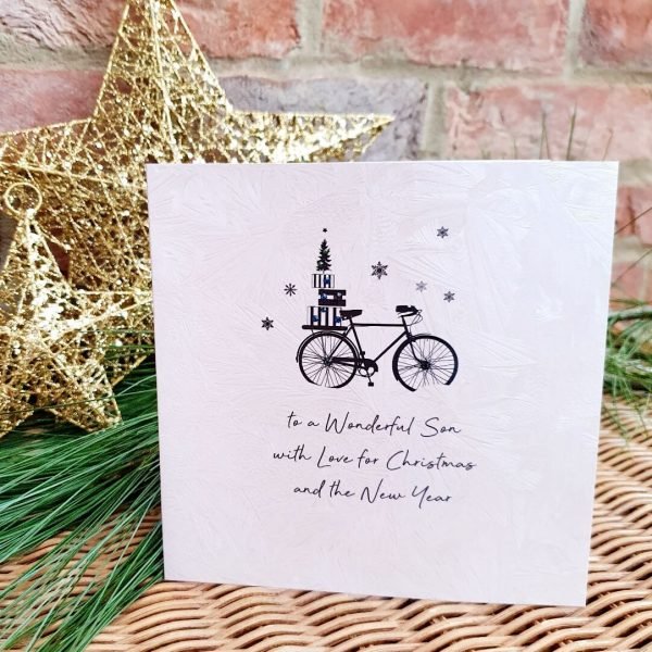 A luxury Christmas card from Five Dollar Shake. To a wonderful son with love for Christmas and the New Year