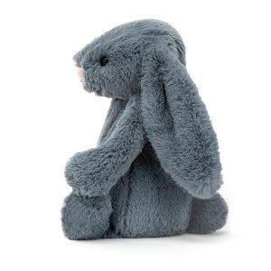 A sweet little dusky blue fluffy Jellycat bunny