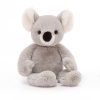 A gorgeous grey and white koala bear soft toy with a cute black nose and squidgy tummy. Suitable from birth