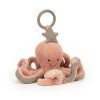 A crackly, rattly Octopus activity toy. with a hoop to attach to the buggy
