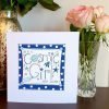 You're a cosmic girl Happy Birthday card with hand stitched details