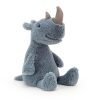 A beautiful teal blue Rhino cuddly toy