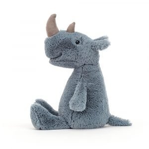 A beautiful teal blue Rhino cuddly toy