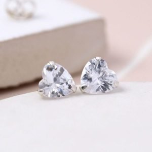 A pair of clear crystal stirling silver earrings from jewellery design company POM