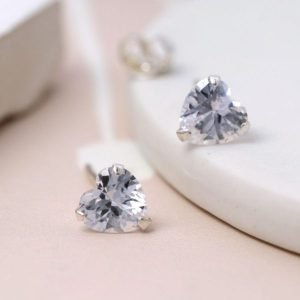 A pair of clear crystal stirling silver earrings from jewellery design company POM