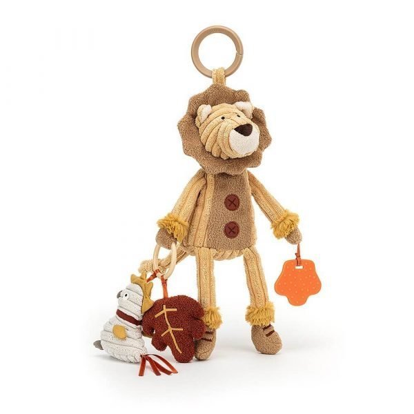 Cordy Roy Lion activity toy that crinkles, squeeks, rattles and has a teether.
