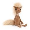 An elegant, gorgeous horse, a sassy diva with baby pink mane and bushy tail and chestnut brown fur.