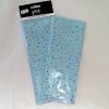 A pack of 4 sheets of blue tissue paper with multi coloured stars. For gift wrapping