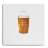 A square card with a watercoloured painting of a pint of beer in the centre of the card. The words Cheers Happy Beer-day are printed on the card and it is finished off with 2 little diamante jewels on the top of the beer.