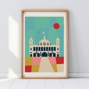 A colourful geometric print with Spanish City as the main focus. From local artis Gary WIlliams from the Left Hand Gang