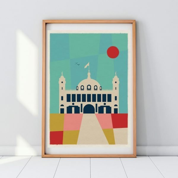 A colourful geometric print with Spanish City as the main focus. From local artis Gary WIlliams from the Left Hand Gang