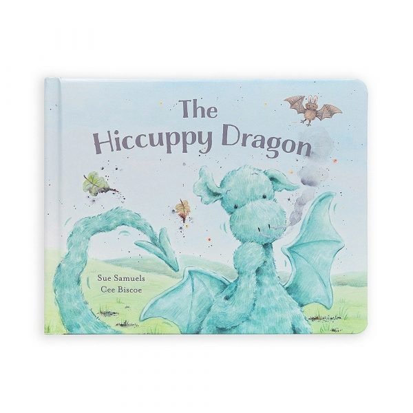 A story book from Jellycat. The story is The Hiccuppy Dragon