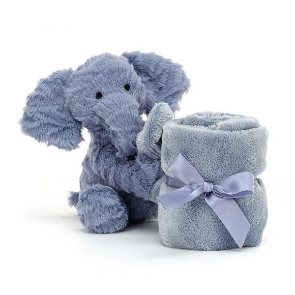 A cute fuddlewuddle elephant soother from Jellycat. Perfect for newborn babies.