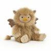 Gus Gryphon is a lovely furry mythical creature from Jellycat. A light brown fluffy furred animal with cute ears and tail and velvet soft wings.