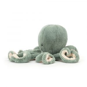 Odyssey octopus is a gorgeous velvety soft sea green cuddly toy from Jellycat. With long furry tentacles and a sweet little smile.