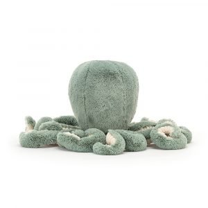 Odyssey octopus is a gorgeous velvety soft sea green cuddly toy from Jellycat. With long furry tentacles and a sweet little smile.