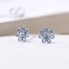 A sweet pair of blue tiny enamel flower studs.
