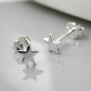 A pair of sterling silver star studs.