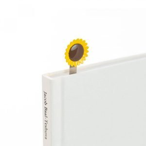 A fantastic sunflower bookmark on a long metal clip