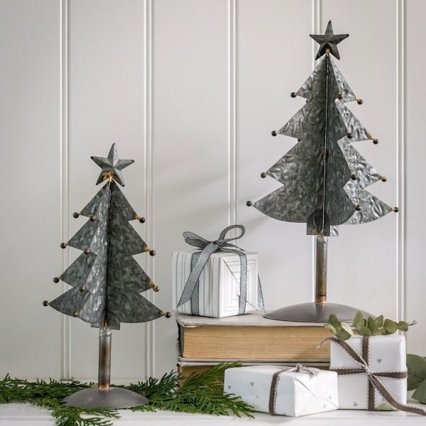 Galvanised christmas tree with a star on top