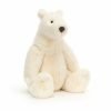 A large cuddly white polar bear with big soft tummy and plush white fur.