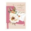 A lovely card with an american style post box with flowers and a card hanging out of it. The words to a wonderful and special Mum are printed on the card.