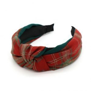 A lovely headband for women which has been covered in a fantastic red tartan material.