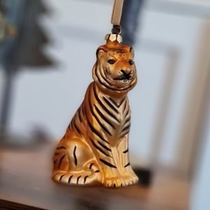 Glass tiger decoration.