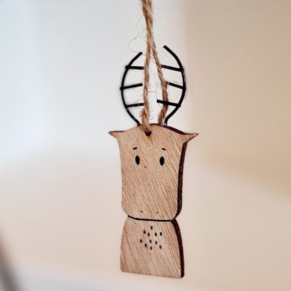 Little Wooden Reindeer Decoration