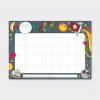 A fabulous Moon and Space reward chart with moon and star design and with a grid printed on it to write days and names or tasks on it. The pack comes with stickers to put on the reward chart.