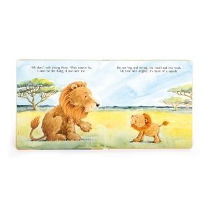 A sweet storybook from Jellycat with an image of a lion on the front of it. The book is called The Very Brave Lion.