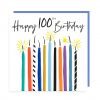 A lovely 100th Birthday card with an image of lots of candles on it and the words Happy 100th Birthday